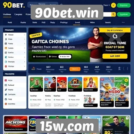 Interface do usuário do site 90bet.win
